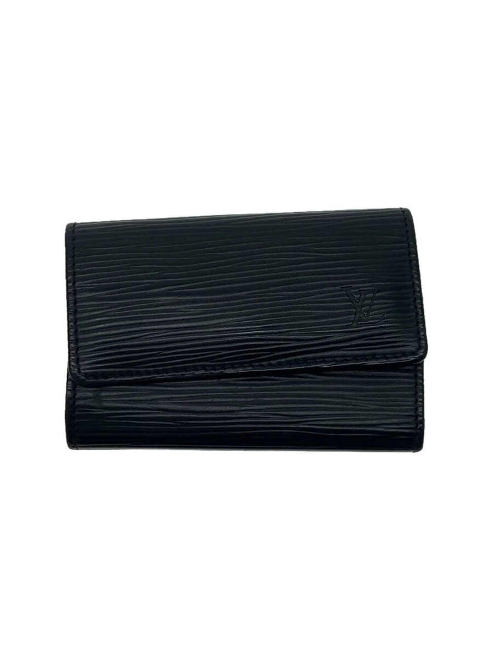 LOUIS VUITTON Multicles Taiga Leather Black Cowhide Solid